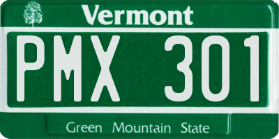 VT license plate PMX301
