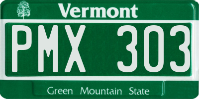 VT license plate PMX303