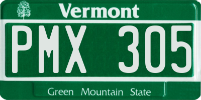 VT license plate PMX305