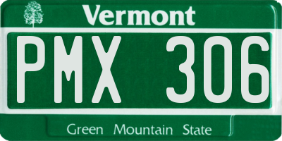 VT license plate PMX306
