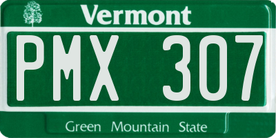 VT license plate PMX307