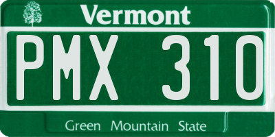 VT license plate PMX310