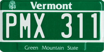 VT license plate PMX311