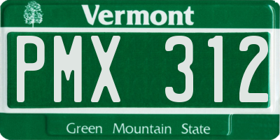 VT license plate PMX312