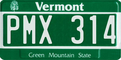VT license plate PMX314