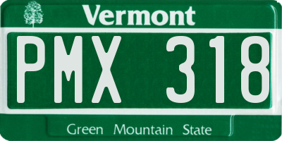 VT license plate PMX318