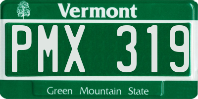 VT license plate PMX319