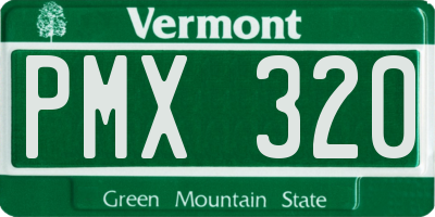 VT license plate PMX320