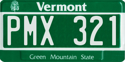 VT license plate PMX321
