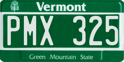 VT license plate PMX325