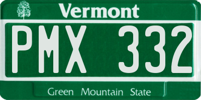 VT license plate PMX332