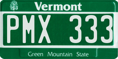 VT license plate PMX333