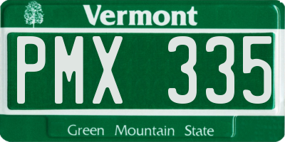 VT license plate PMX335