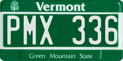 VT license plate PMX336