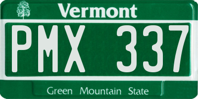 VT license plate PMX337