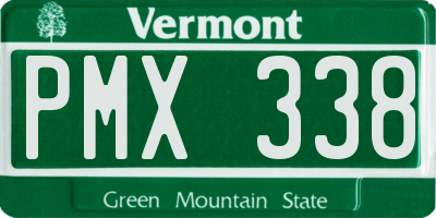 VT license plate PMX338