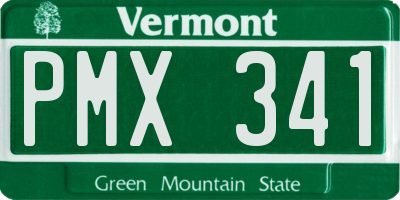 VT license plate PMX341