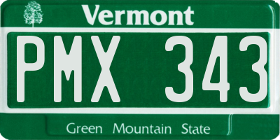 VT license plate PMX343