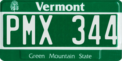 VT license plate PMX344