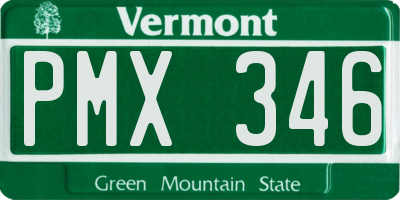 VT license plate PMX346