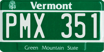 VT license plate PMX351