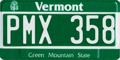 VT license plate PMX358