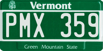 VT license plate PMX359