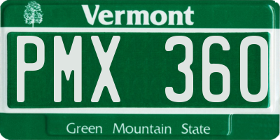 VT license plate PMX360