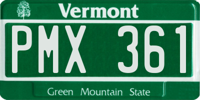VT license plate PMX361