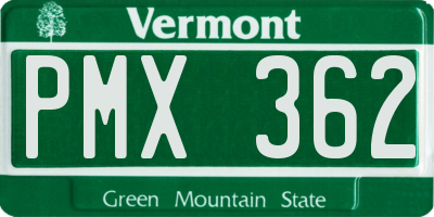 VT license plate PMX362