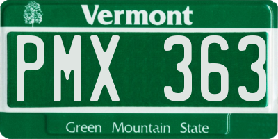 VT license plate PMX363