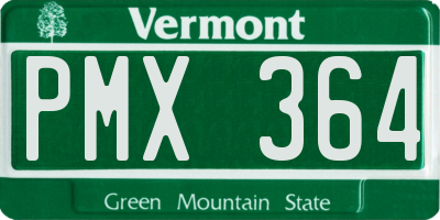 VT license plate PMX364