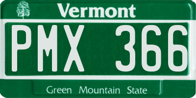 VT license plate PMX366