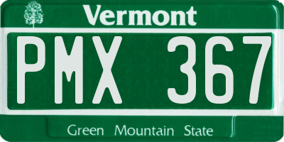 VT license plate PMX367