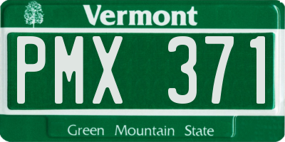 VT license plate PMX371