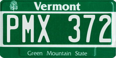 VT license plate PMX372