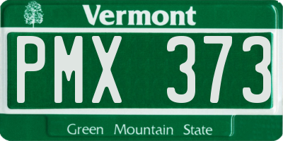 VT license plate PMX373