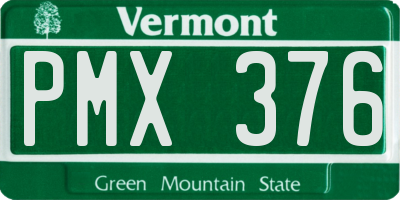 VT license plate PMX376