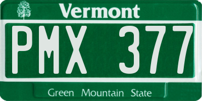 VT license plate PMX377