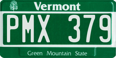 VT license plate PMX379