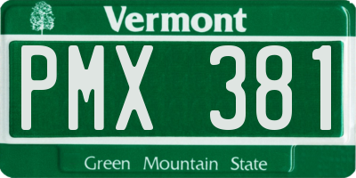 VT license plate PMX381