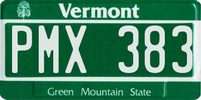 VT license plate PMX383
