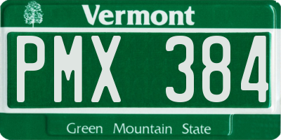 VT license plate PMX384