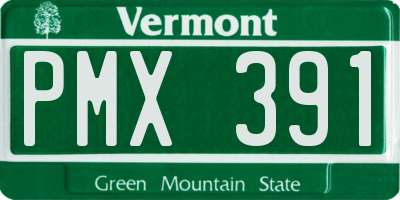 VT license plate PMX391