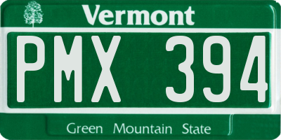 VT license plate PMX394