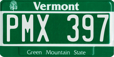VT license plate PMX397