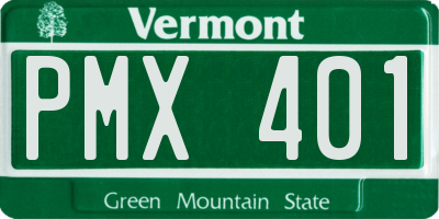 VT license plate PMX401