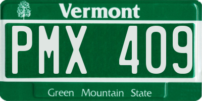 VT license plate PMX409