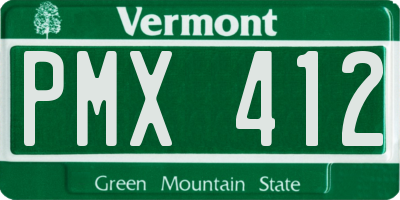 VT license plate PMX412