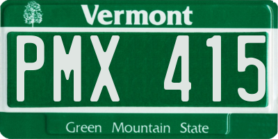 VT license plate PMX415